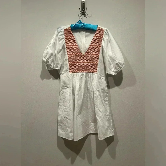 MADEWELL Embroidered Poplin V-Neck
Mini Dress / Size Small / - Picture 3 of 11